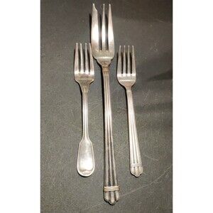 Mixed Lot Of CHRISTOFLE France Silverplate 1 Serving, 2 Salad Forks NO MONOGRAM